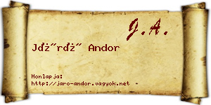 Járó Andor névjegykártya