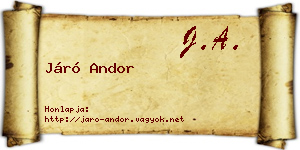 Járó Andor névjegykártya