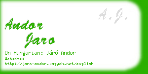 andor jaro business card